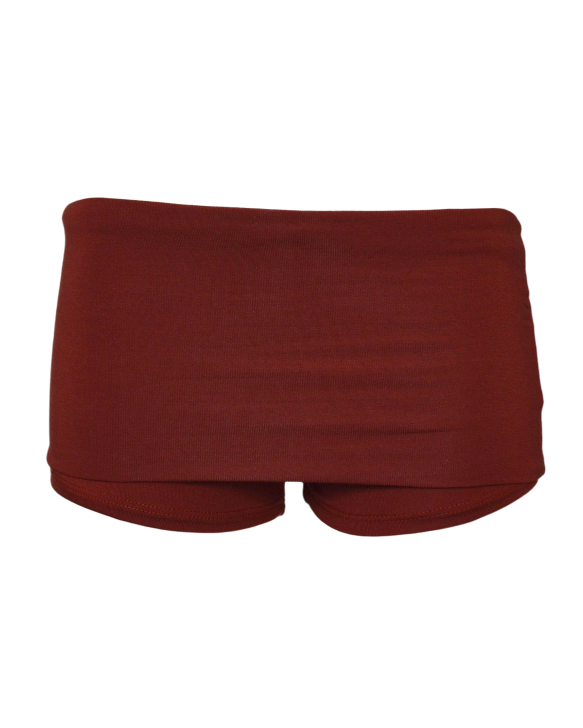 foldover mini shorts / copper red