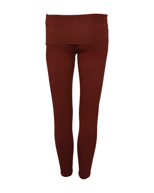 foldover leggings / copper red