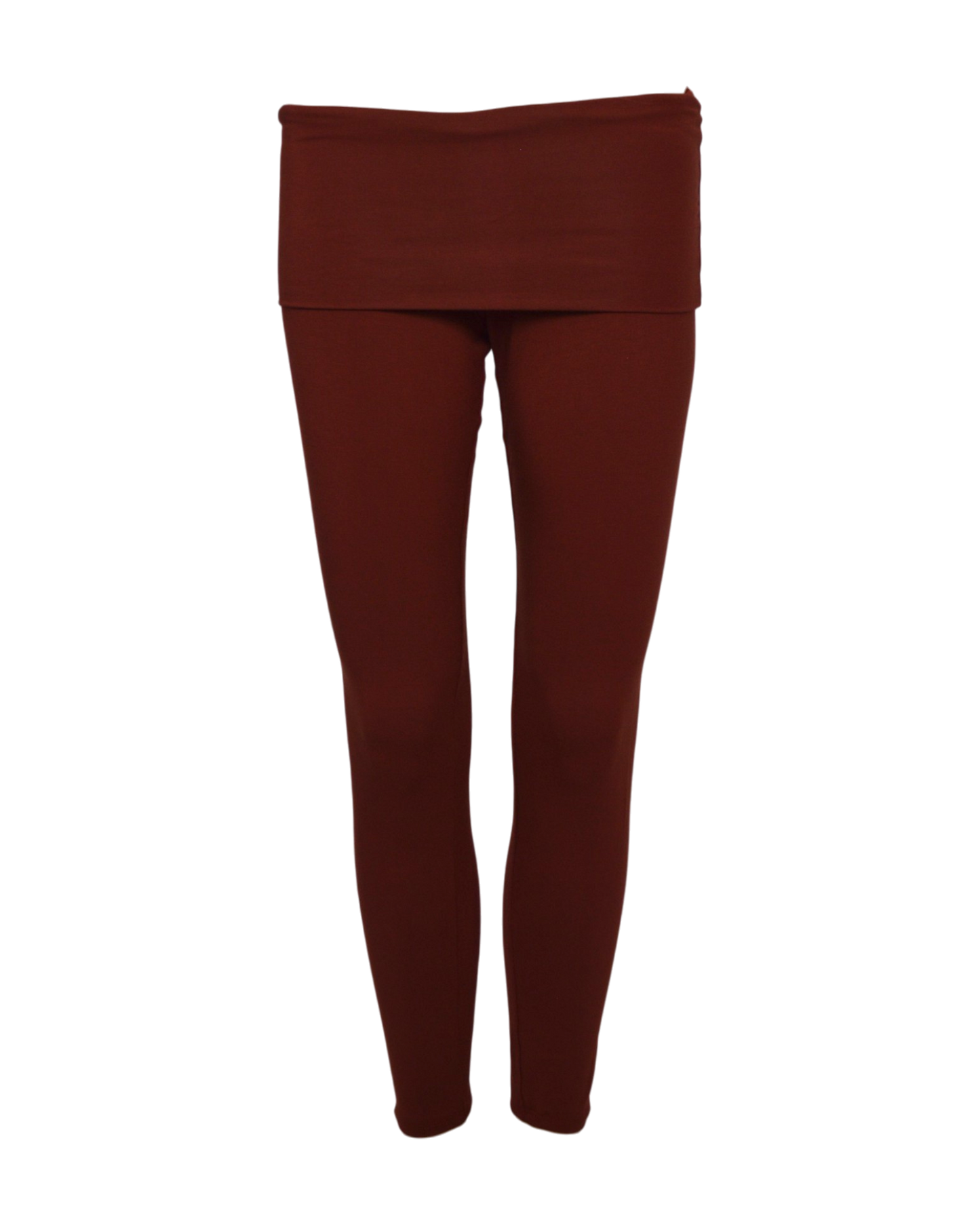 foldover leggings / copper red