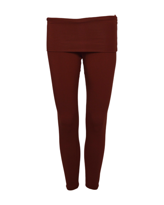 foldover leggings / copper red