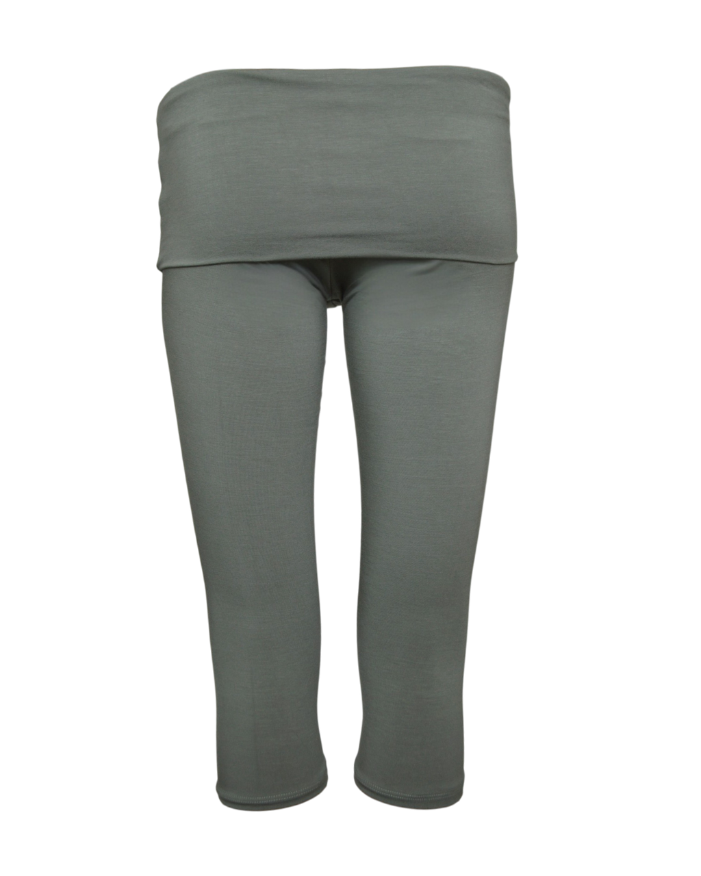 foldover capri legging / sage green