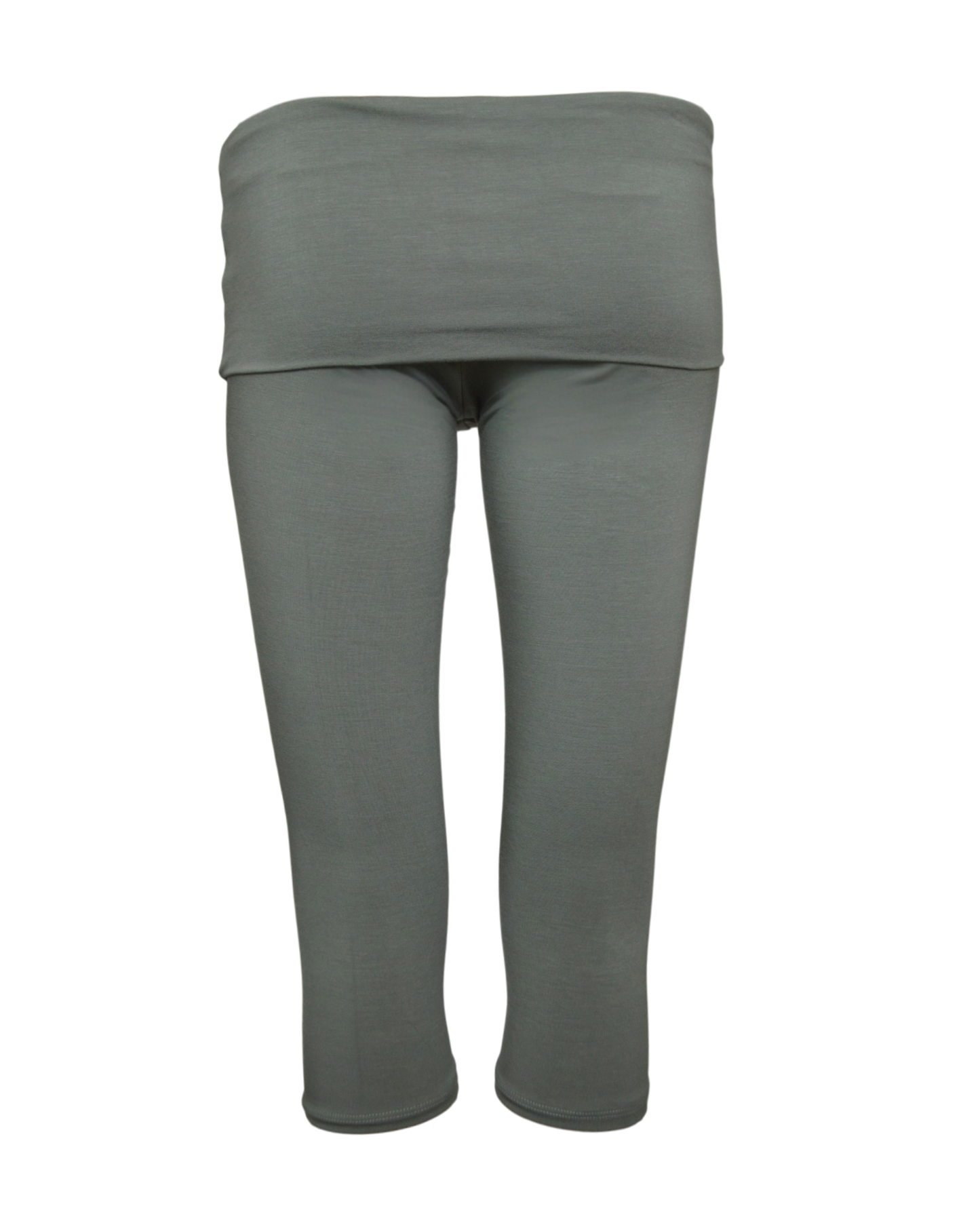 foldover capri legging / sage green