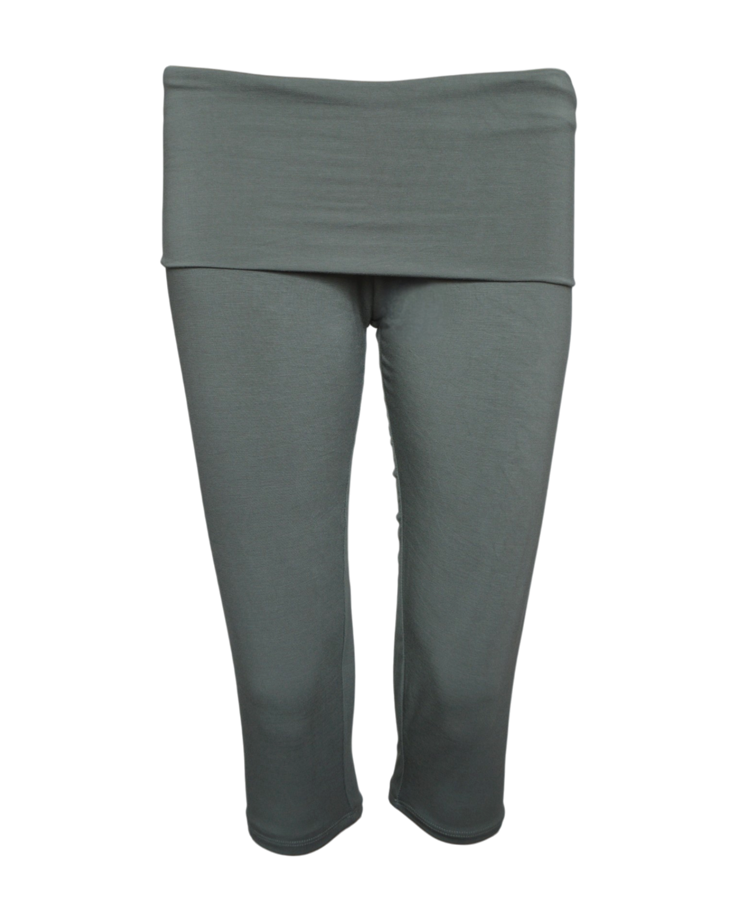 foldover capri legging / sage green