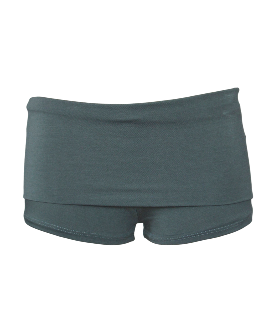 foldover mini shorts / sage green