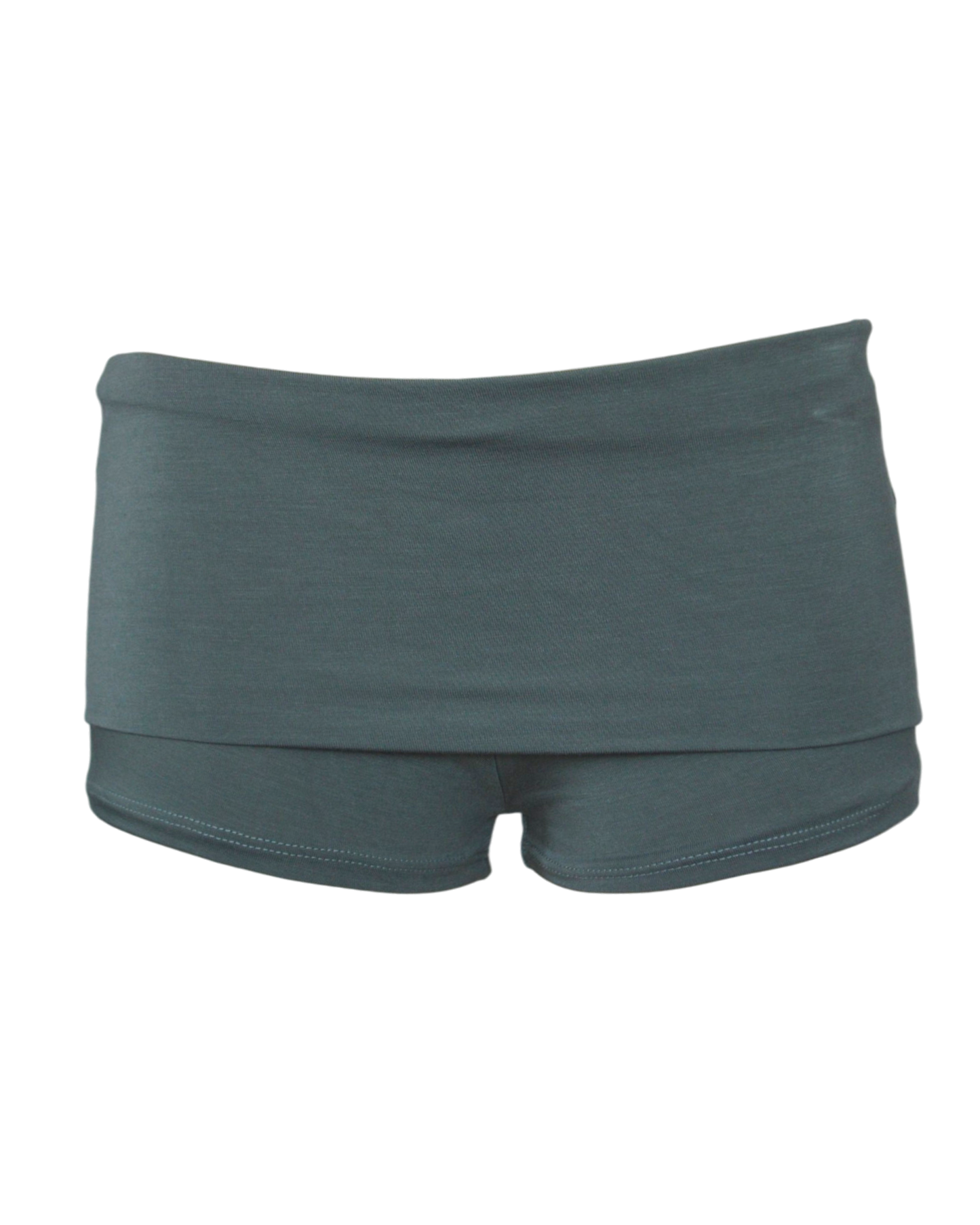 foldover mini shorts / sage green