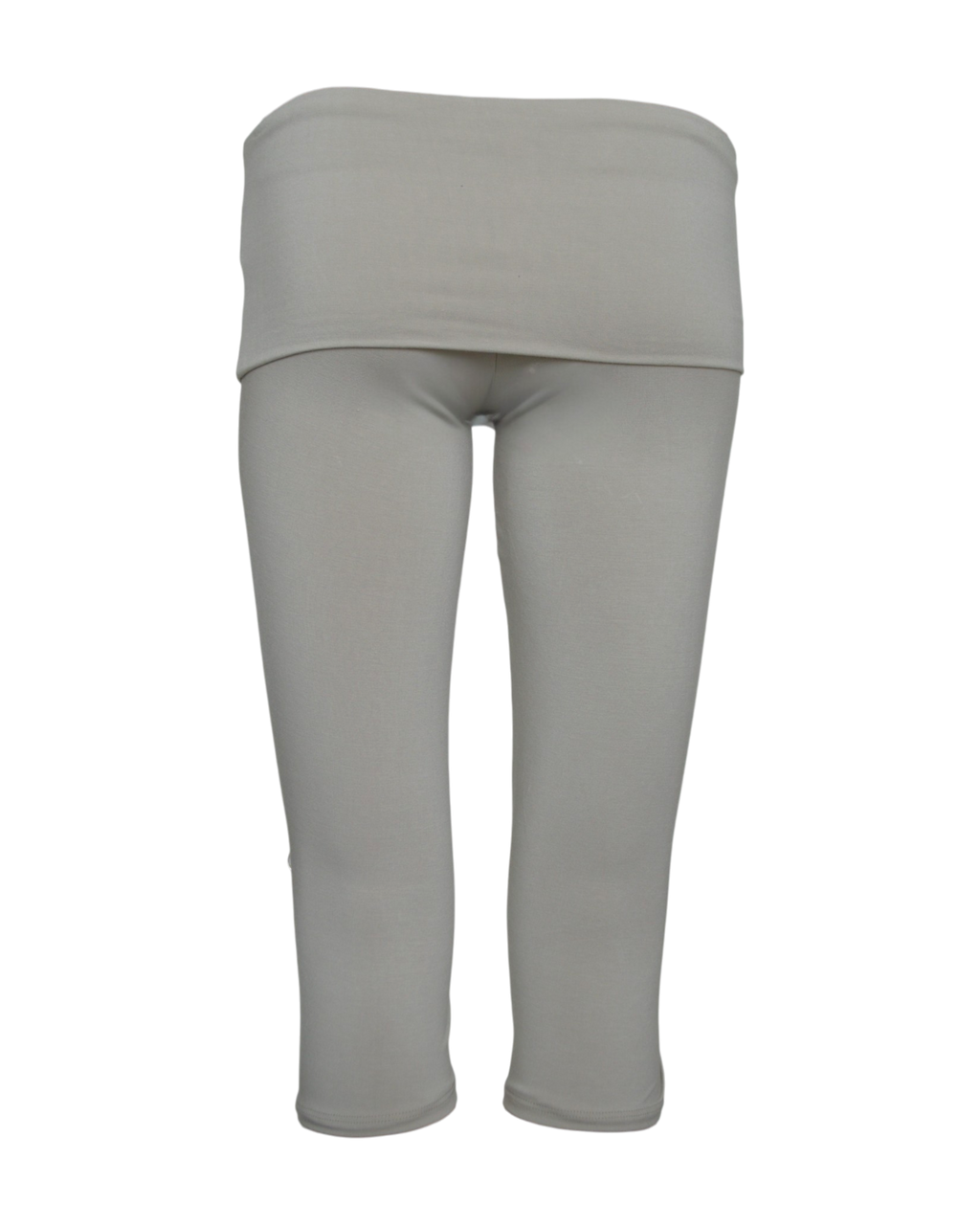 foldover capri legging / stone