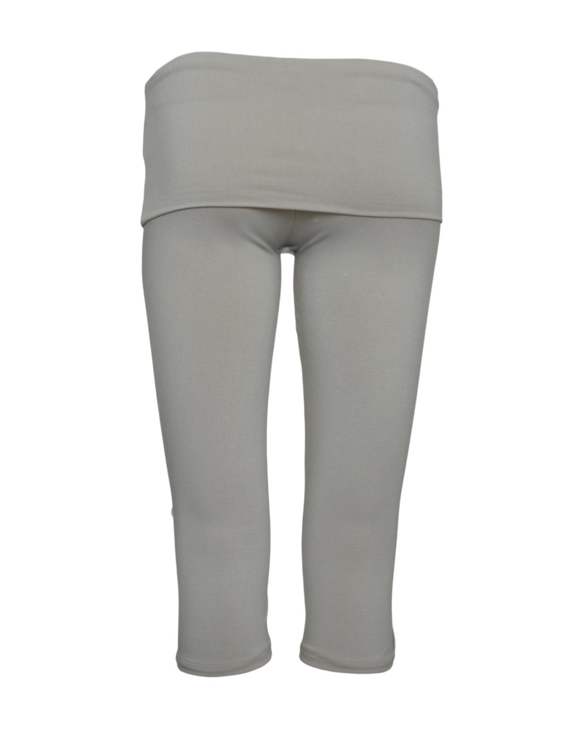 foldover capri legging / stone