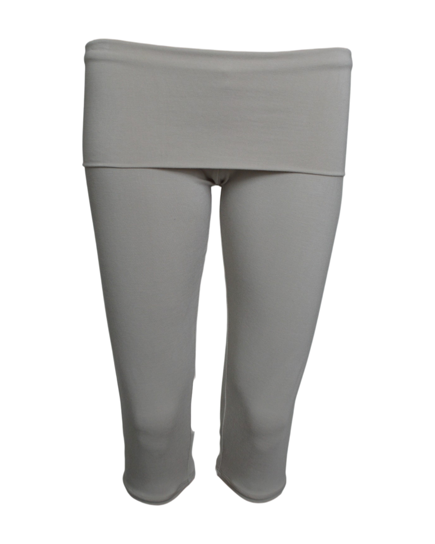 foldover capri legging / stone