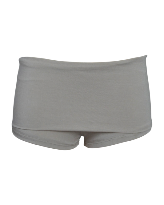 foldover mini shorts / stone