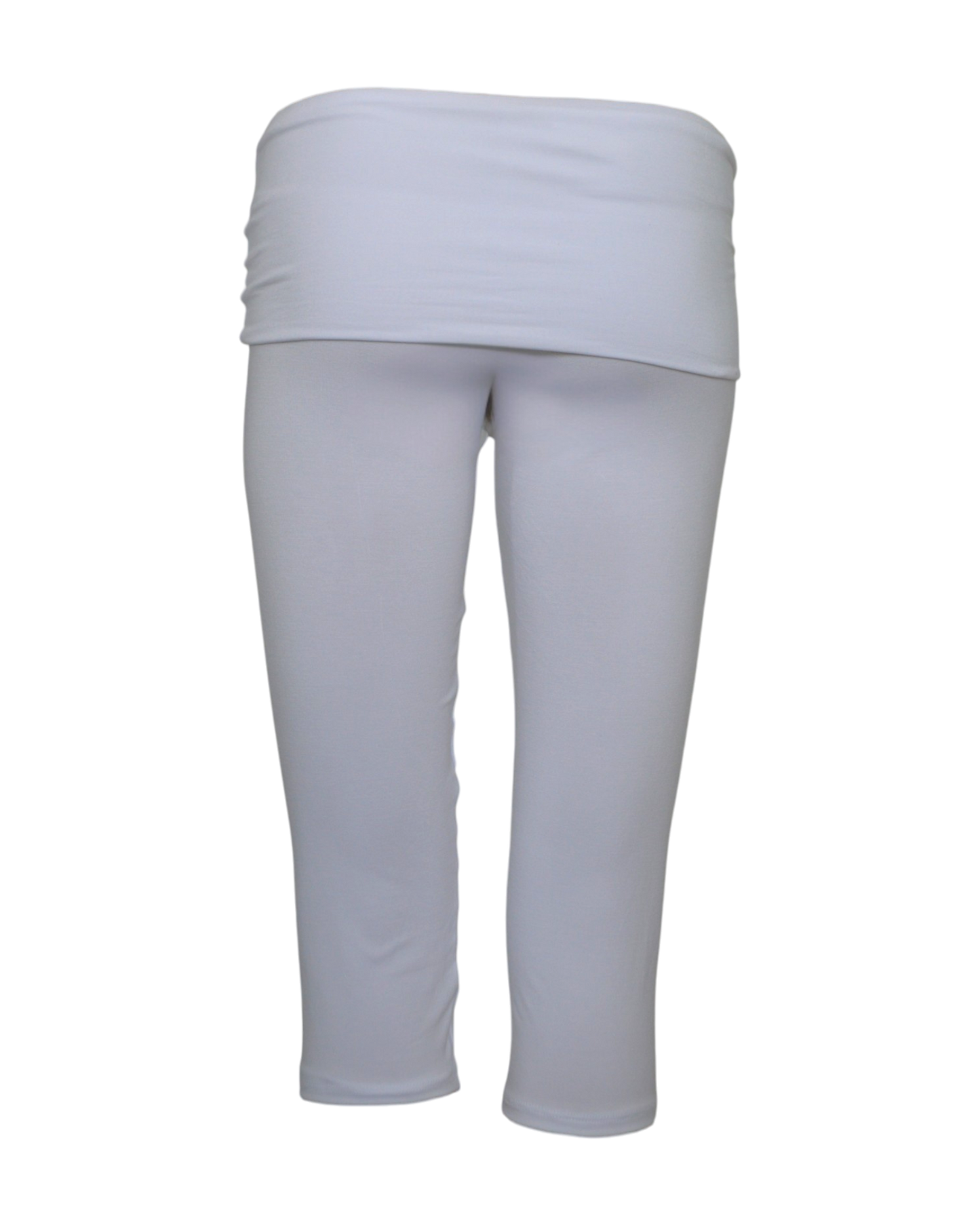 foldover capri legging / white