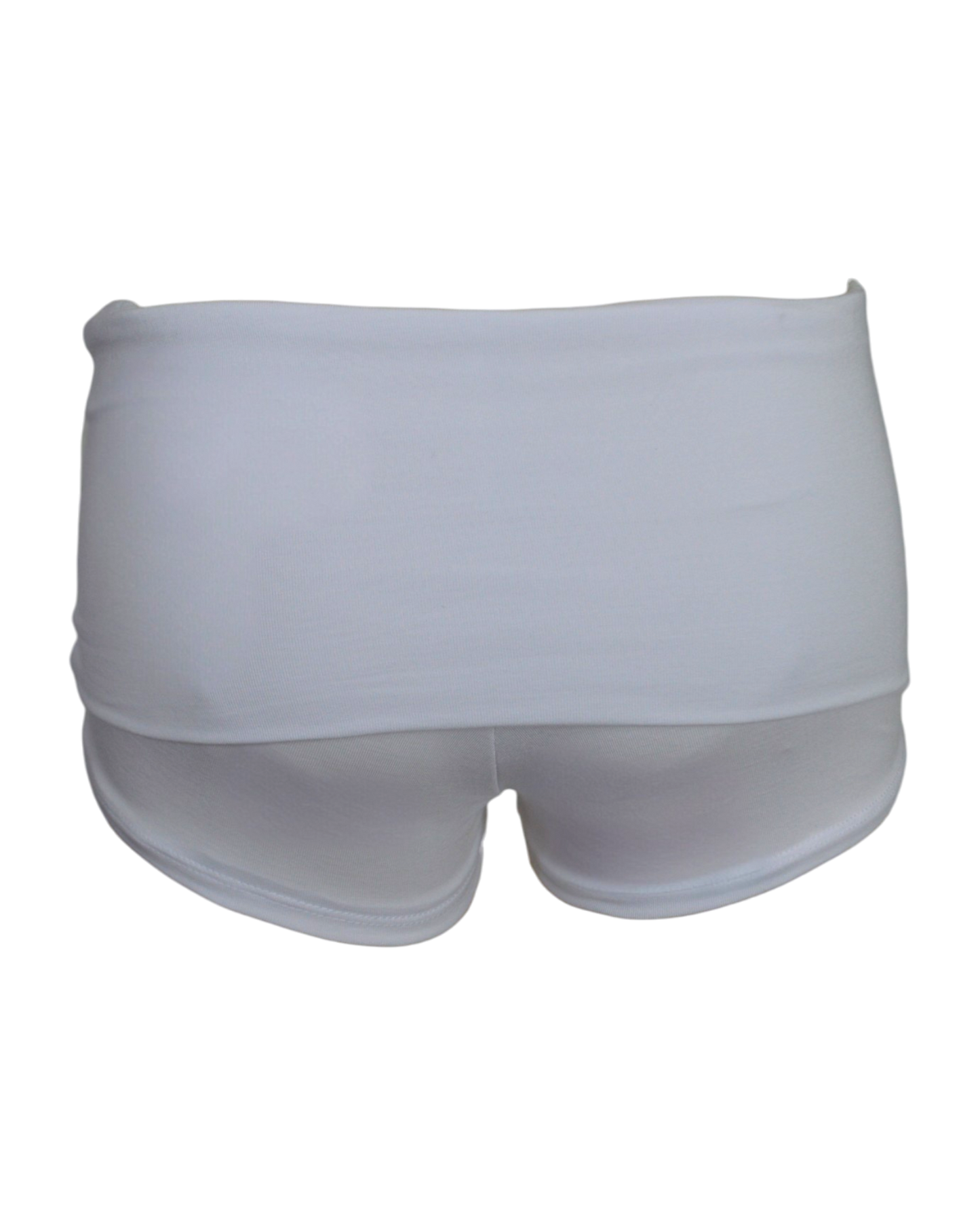foldover mini shorts / white