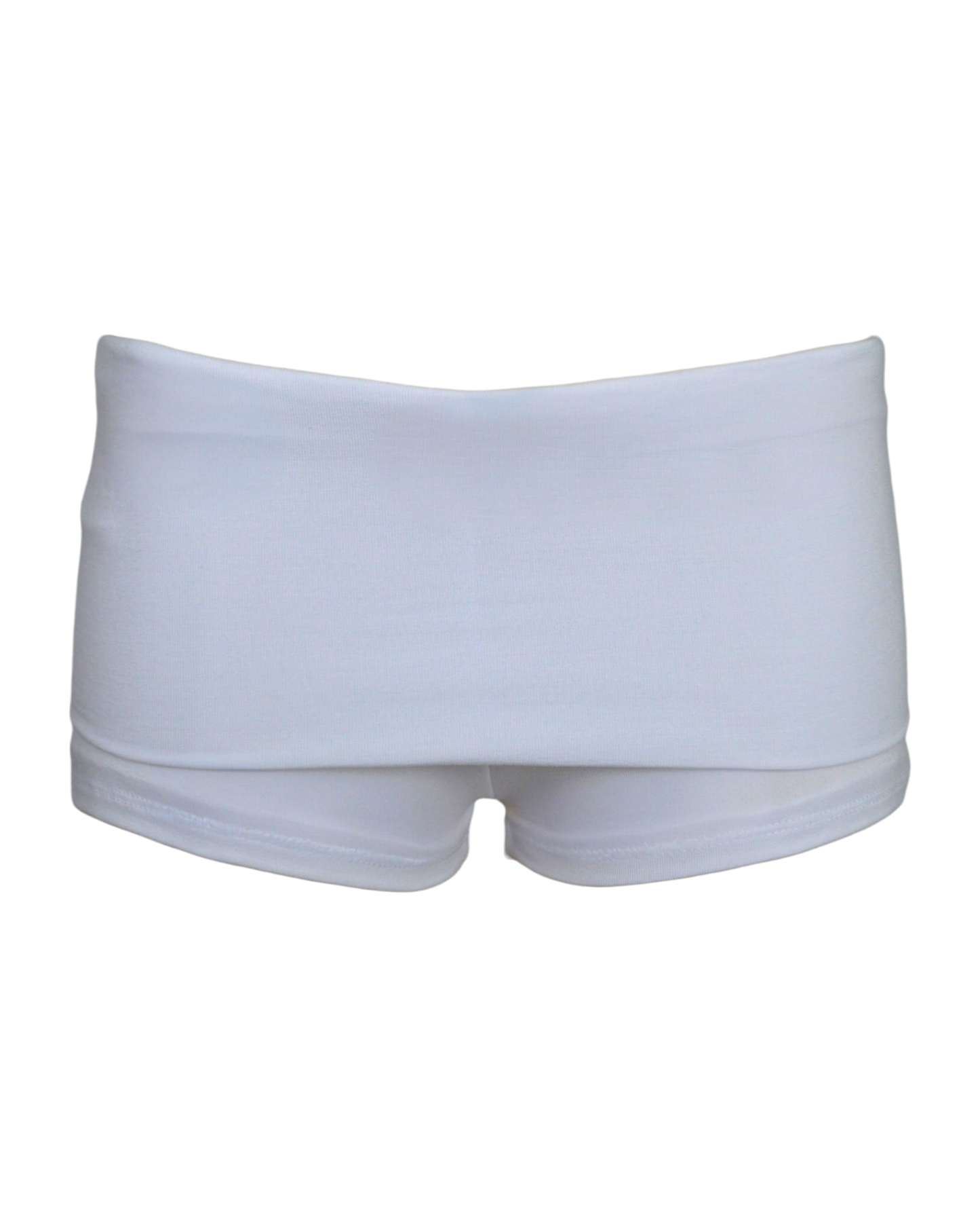 foldover mini shorts / white