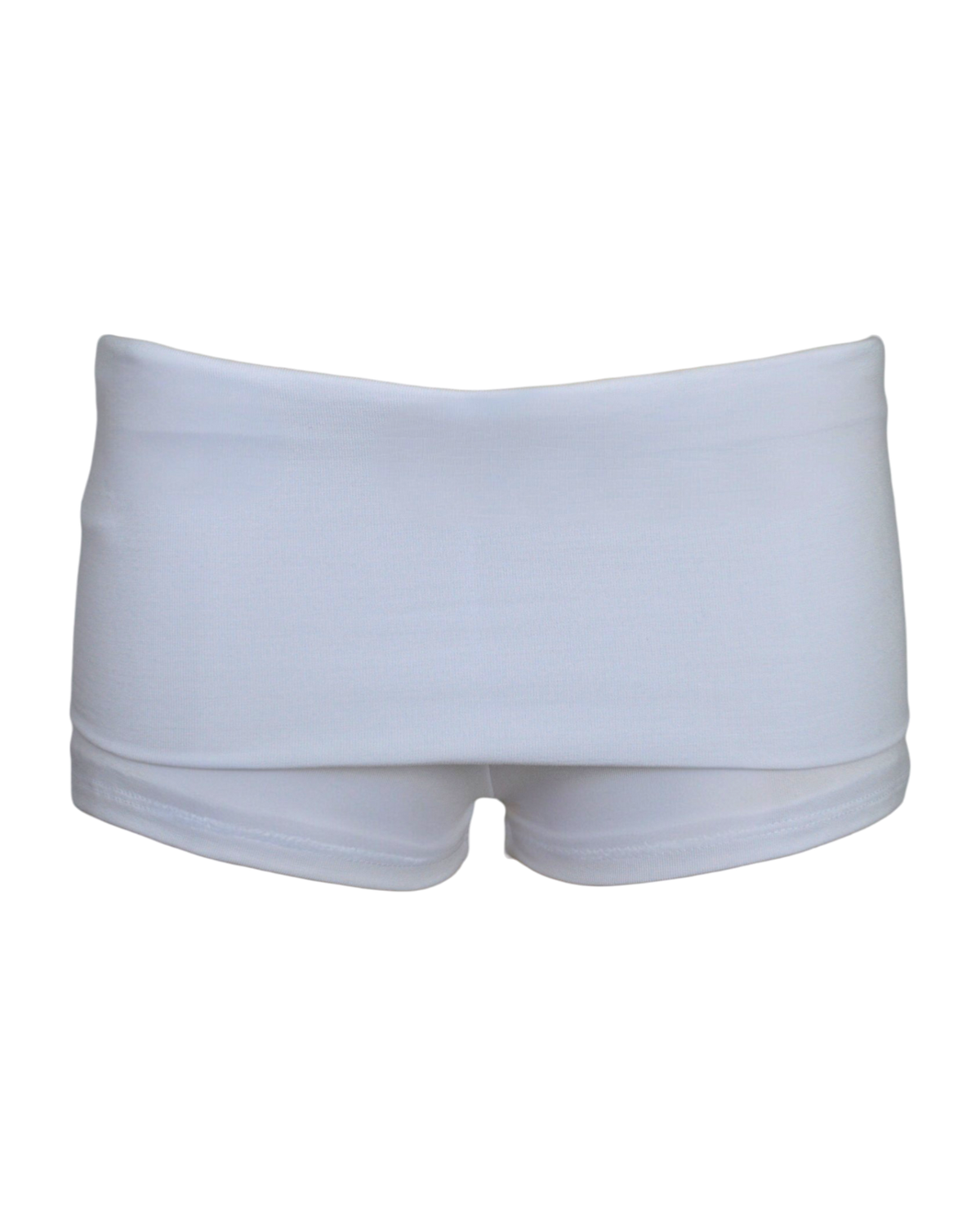 foldover mini shorts / white