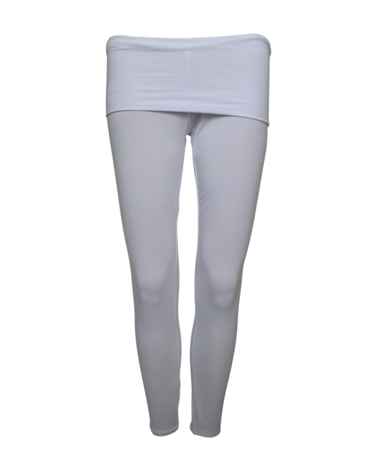 foldover leggings / white