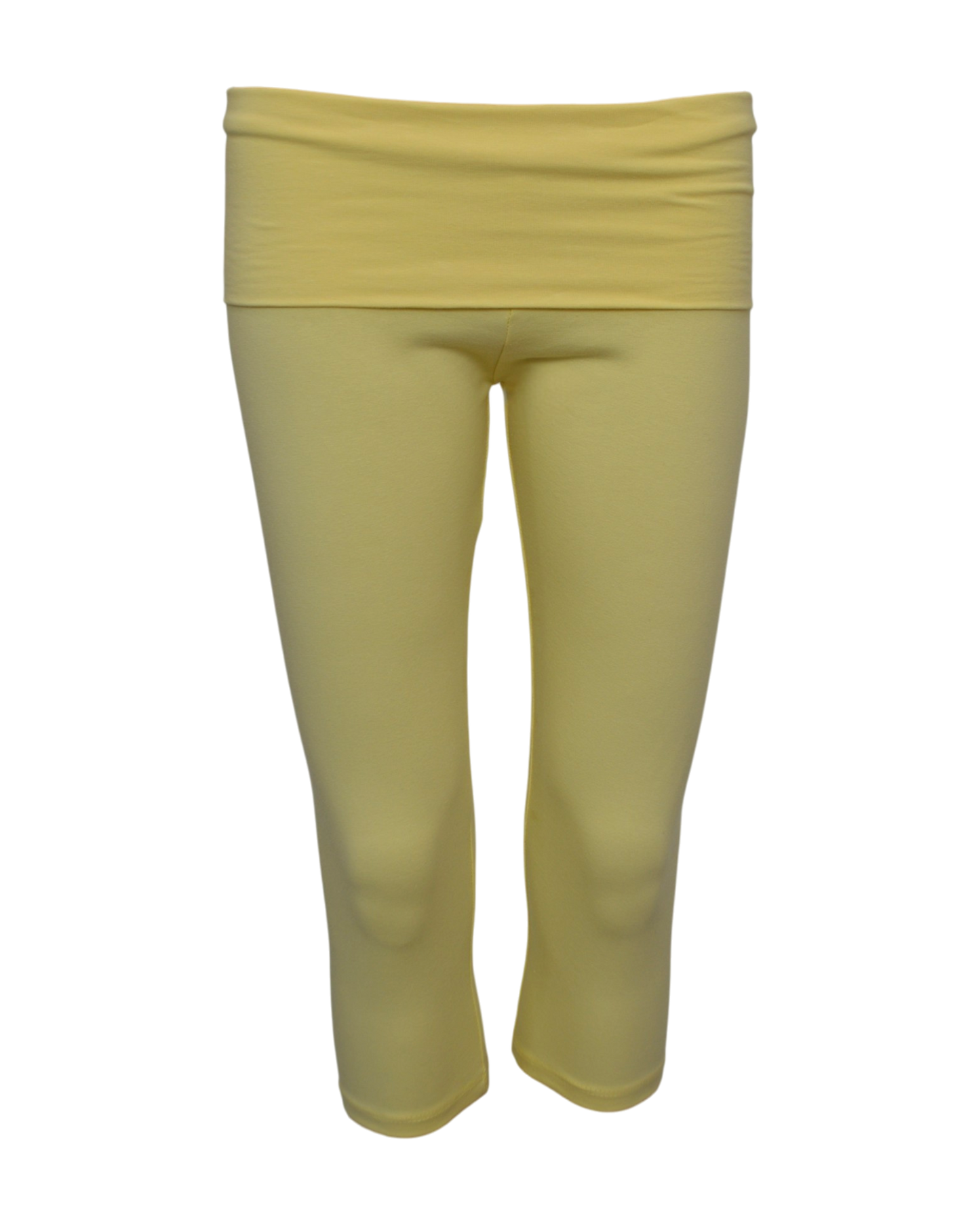 foldover capri legging / yellow