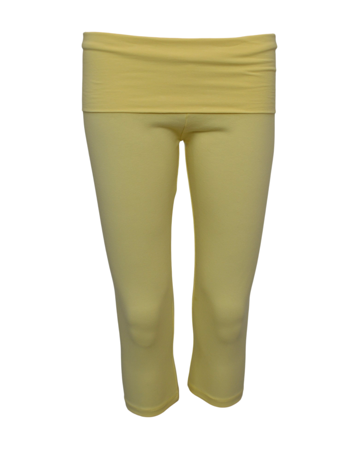 foldover capri legging / yellow