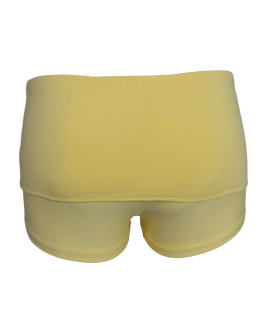 foldover mini shorts / yellow