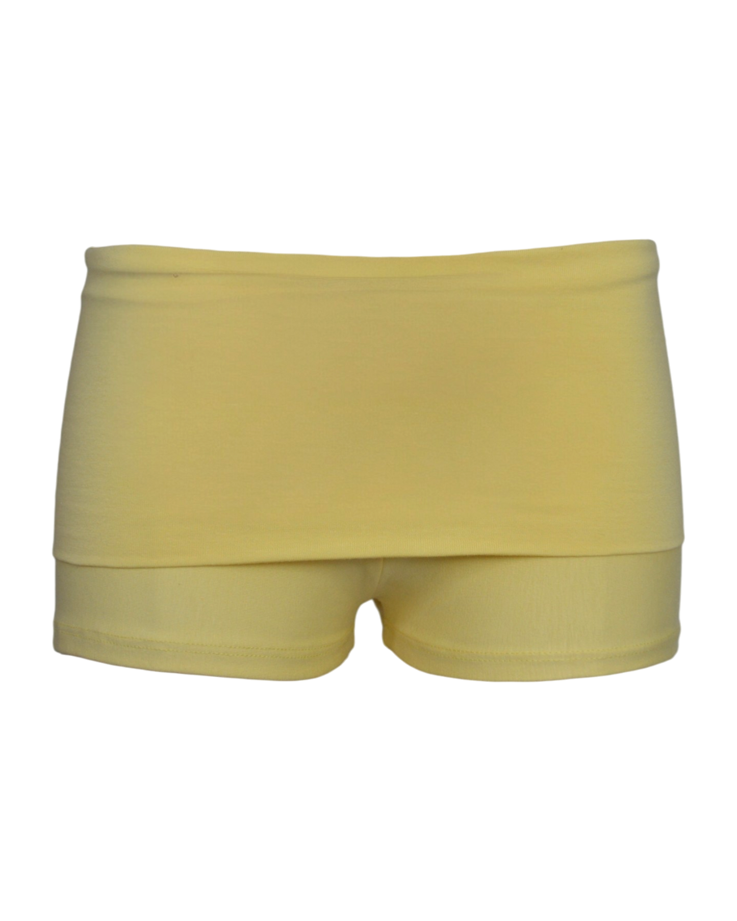 foldover mini shorts / yellow